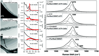 Graphical abstract: Probing differential optical and coverage behavior in nanotube–nanocrystal heterostructures synthesized by covalent versus non-covalent approaches