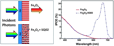 Graphical abstract: Decoupling light absorption and charge transport properties in near IR-sensitized Fe2O3 regenerative cells