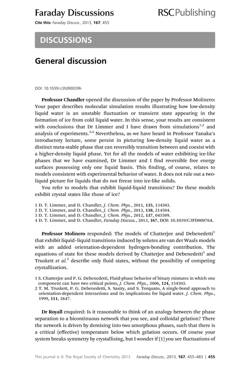 General Discussion Faraday Discussions Rsc Publishing