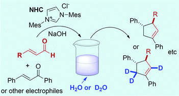 Graphical abstract: NHC-catalyzed reactions of enals with water as a solvent