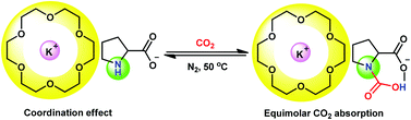 Graphical abstract: Coordination effect-regulated CO2 capture with an alkali metal onium salts/crown ether system