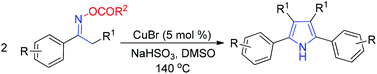 Graphical abstract: Copper-catalyzed homocoupling of ketoxime carboxylates for synthesis of symmetrical pyrroles