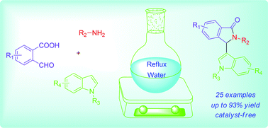 Graphical abstract: Synthesis of 2-substituted-3-(1H-indol-3-yl)isoindolin-1-one derivatives in water under catalyst-free conditions