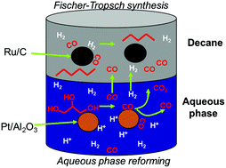 Graphical abstract: Mastering a biphasic single-reactor process for direct conversion of glycerol into liquid hydrocarbon fuels