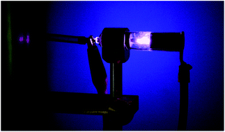 Graphical abstract: Study of a direct current atmospheric pressure glow discharge in helium with wet aerosol sample introduction systems