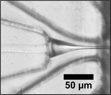 Graphical abstract: Microfluidic liquid jet system with compatibility for atmospheric and high-vacuum conditions