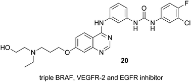Graphical abstract: Design and discovery of 4-anilinoquinazoline ureas as multikinase inhibitors targeting BRAF, VEGFR-2 and EGFR