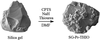 Graphical abstract: Synthesis and characterization of 3-[(thiourea)-propyl]-functionalized silica gel and its application in adsorption and catalysis