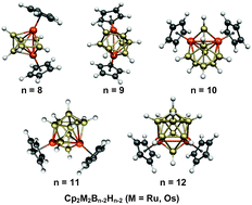 Graphical abstract: Hypoelectronic diruthenaboranes and diosmaboranes having eight to twelve vertices: capped isocloso and bicapped closo structures