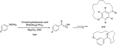 Graphical abstract: Synthesis of macrocyclic ketones exploiting palladium-catalyzed activation of carboxylic acids as an enabling step