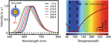 Graphical abstract: Ratiometric temperature imaging using environment-insensitive luminescence of Mn-doped core–shell nanocrystals