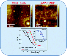 Graphical abstract: Charge storage and electron transport properties of gold nanoparticles decorating a urethane-methacrylate comb polymer network