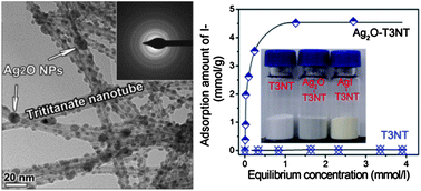 Graphical abstract: Silver oxide nanocrystals anchored on titanate nanotubes and nanofibers: promising candidates for entrapment of radioactive iodine anions