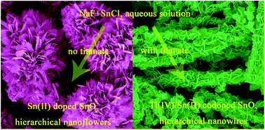 Graphical abstract: Hierarchical assembly of Ti(iv)/Sn(ii) co-doped SnO2 nanosheets along sacrificial titanate nanowires: synthesis, characterization and electrochemical properties