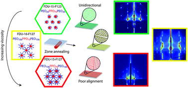 Graphical abstract: Unidirectional self-assembly of soft templated mesoporous carbons by zone annealing