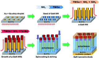 Graphical abstract: Vertically p–n-junctioned GaN nano-wire array diode fabricated on Si(111) using MOCVD