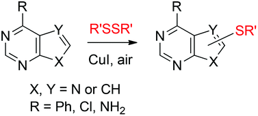 Graphical abstract: Direct C–H sulfenylation of purines and deazapurines