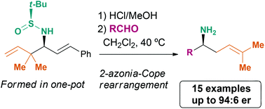 Graphical abstract: A general protocol to afford enantioenriched linear homoprenylic amines