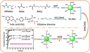 Graphical abstract: Folate-conjugated poly(N-(2-hydroxypropyl)methacrylamide-co-methacrylic acid) nanohydrogels with pH/redox dual-stimuli response for controlled drug release