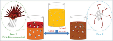 Graphical abstract: Fabricating graphene oxide/poly(3-butylthiophene) hybrid materials with different morphologies and crystal structures