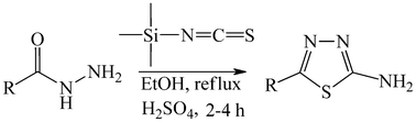 Graphical abstract: Mild and convenient one-pot synthesis of 2-amino-1,3,4-thiadiazoles using trimethylsilyl isothiocyanate (TMSNCS)