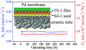 Graphical abstract: TS-1 zeolite as an effective diffusion barrier for highly stable Pd membrane supported on macroporous α-Al2O3 tube