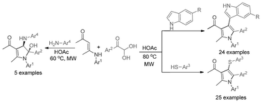 Graphical abstract: Three-component domino reactions providing rapid and efficient routes to fully substituted pyrroles