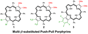 Graphical abstract: Design and synthesis of β-multi-substituted push–pull porphyrins