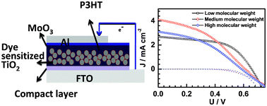 Graphical abstract: Effect of the molecular weight of poly(3-hexylthiophene) on the performance of solid-state dye-sensitized solar cells