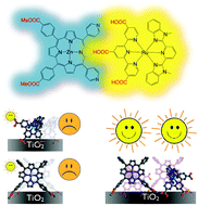 Graphical abstract: Enhancement of power conversion efficiency of dye-sensitized solar cells by co-sensitization of zinc-porphyrin and thiocyanate-free ruthenium(ii)-terpyridine dyes and graphene modified TiO2 photoanode