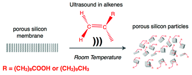 Graphical abstract: Surface modification of porous silicon microparticles by sonochemistry