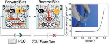 Graphical abstract: Flexible paper-based solid state ionic diodes