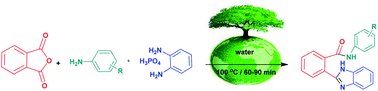 Graphical abstract: Water mediated, environmentally friendly, step-wise, tandem & one-pot syntheses of 2-(1H-benzo[d]imidazole-2-yl)-N-arylbenzamides