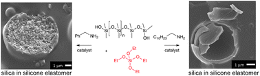 Graphical abstract: Controlled formation of macroporous or hollow silica particles in non-aqueous silicone dispersions