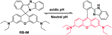 Graphical abstract: A rhodamine-benzimidazole based sensor for selective imaging of acidic pH