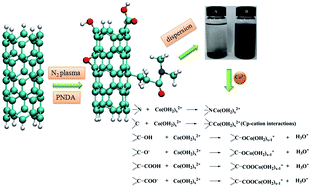 Graphical abstract: Localized in situ polymerization on carbon nanotube surfaces for stabilized carbon nanotube dispersions and application for cobalt(ii) removal