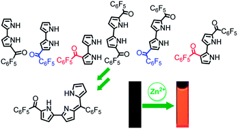 Graphical abstract: Syntheses of mono- and diacylated bipyrroles with rich substitution modes and development of a prodigiosin derivative as a fluorescent Zn(ii) probe