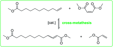 Graphical abstract: Cross-metathesis of methyl 10-undecenoate with dimethyl maleate: an efficient protocol with nearly quantitative yields