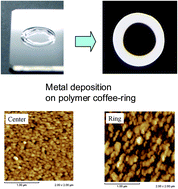 Graphical abstract: Metal-vapor deposition modulation on polymer surfaces prepared by the coffee-ring effect