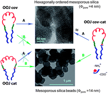 Graphical abstract: Electrostatic vs. covalent bond in modified Jeffamine: effect on the phase behaviour and on the templating of mesoporous silica