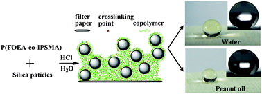 Graphical abstract: Bi-functional random copolymers for one-pot fabrication of superamphiphobic particulate coatings