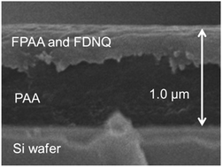 Graphical abstract: Facile formulation of alkaline-developable positive-type photosensitive polyimide based on fluorinated poly(amic acid), poly(amic acid), and fluorinated diazonaphthoquinone