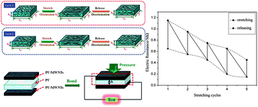 Graphical abstract: Stretchable conductive polyurethane elastomer in situ polymerized with multi-walled carbon nanotubes