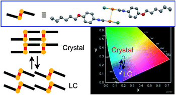 Graphical abstract: Reversible thermal-mode control of luminescence from liquid-crystalline gold(i) complexes