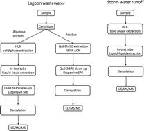 Graphical abstract: A novel approach to determine estrogenic hormones in swine lagoon wastewater using the QuEChERS method combined with solid phase extraction and LC/MS/MS analysis