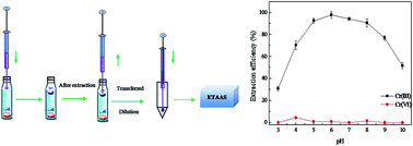 Graphical abstract: Directly suspended droplet microextraction coupled with electrothermal atomic absorption spectrometry for the speciation of chromium(iii)/chromium(vi)