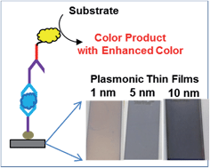 Graphical abstract: Enhancement of the colorimetric response of enzymatic reactions by thermally evaporated plasmonic thin films: application to glial fibrillary acidic protein