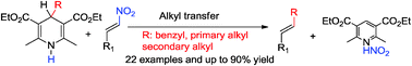 Graphical abstract: Alkyl transfer from C–C cleavage: replacing the nitro group of nitro-olefins