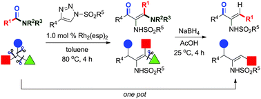 Graphical abstract: A Rh-catalyzed regio- and stereoselective route to enamides: benzamides as assembling reagents