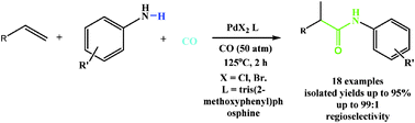 Graphical abstract: Acid-free regioselective aminocarbonylation of alkenes